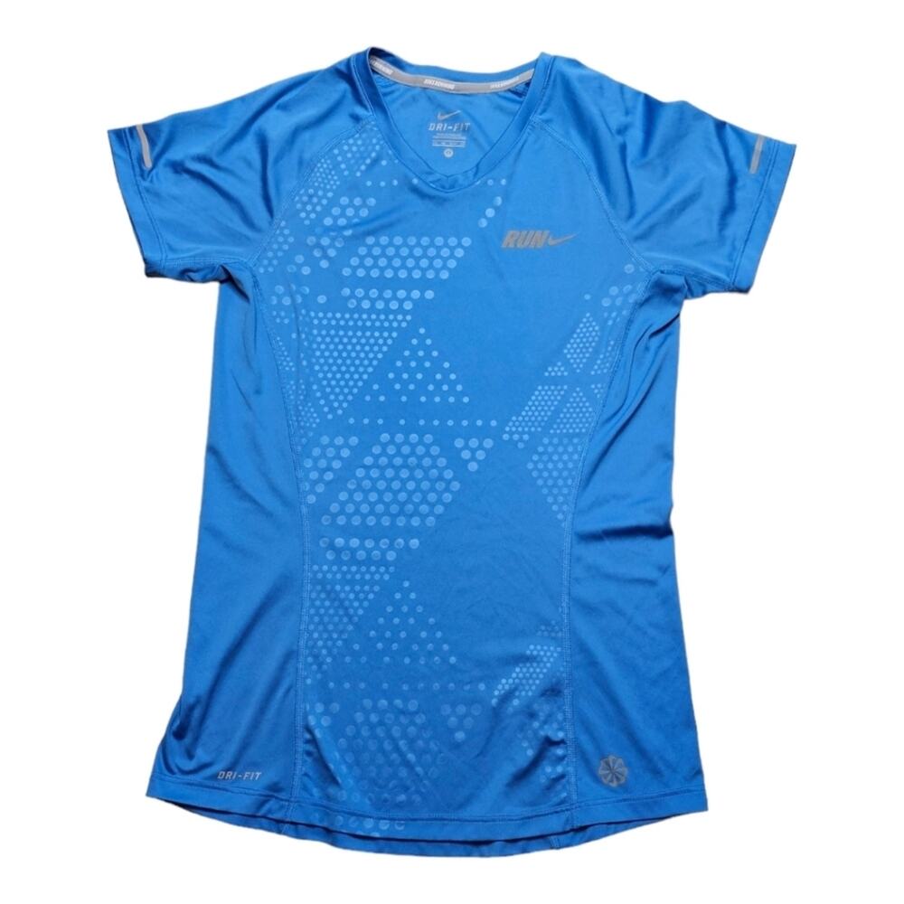 Nike Running Dri Fit Pinwheel Blue Shirt XS